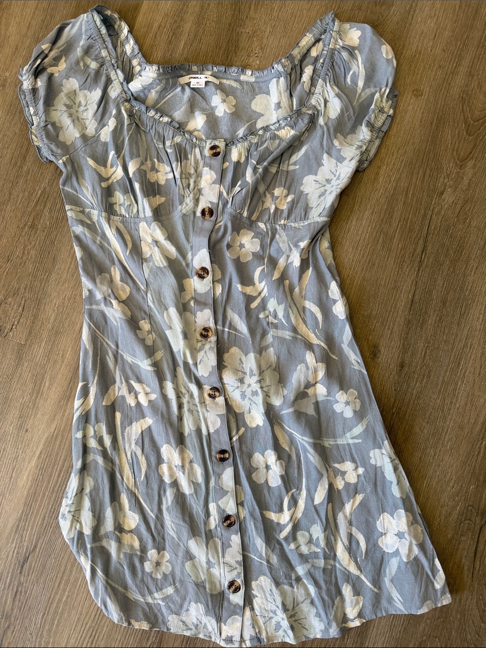 O'Neill Light Blue Floral Button-Front dress